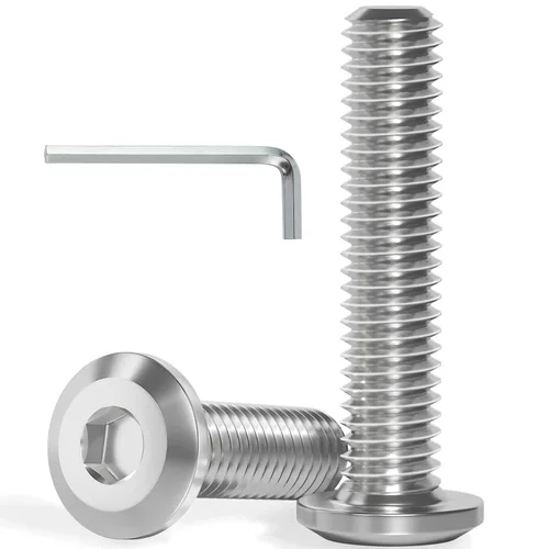 Vista 12 de VGBUY M6-1.0 x 8 mm 100 piezas Tornillos de cabeza plana con casquillo hexagonal, 304 de acero inoxidable 18-8, rosca completa, llave hexagonal