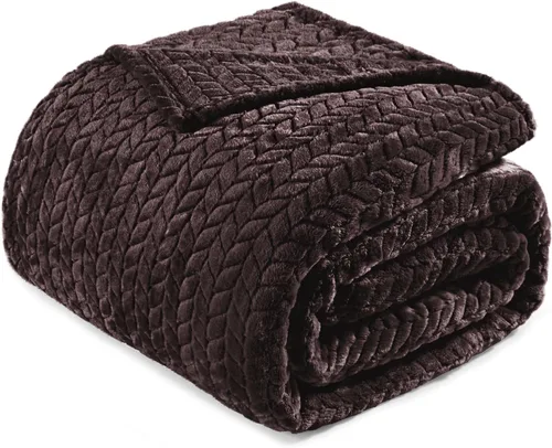 Vista 14 de Exclusivo Mezcla Manta de forro polar gris claro tamaño Queen para cama, 90 x 90 pulgadas, suave y acogedora manta decorativa 3D de franela