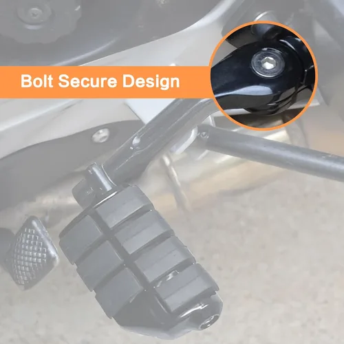 Vista 4 de Estriberas de carretera en ángulo de 1.25 pulgadas de largo para motocicleta, reposapiés ajustables con abrazaderas kit de soportes compatible