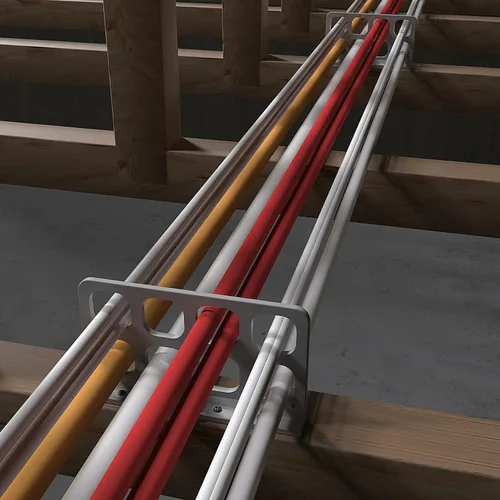 Vista 3 de 10 piezas de persecución de cables, soporte de alambre, soporte de cable, caja de cable, para dispositivos de gestión de cables y cables, gris