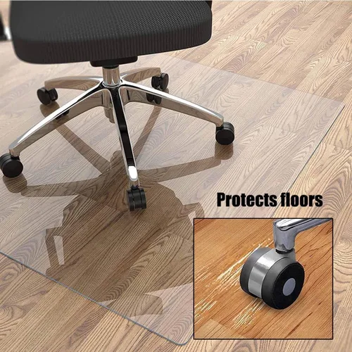 Vista 4 de Tapete para silla de oficina, protector de alfombra, tapete de escritorio de 0.06 pulgadas, tapete de vinilo de PVC, protector de suelo, protector