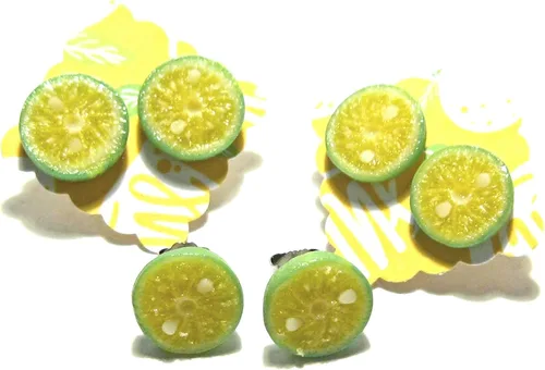 Vista 5 de Pendientes Calamansi Lime Stud - Tiny Food Jewelry