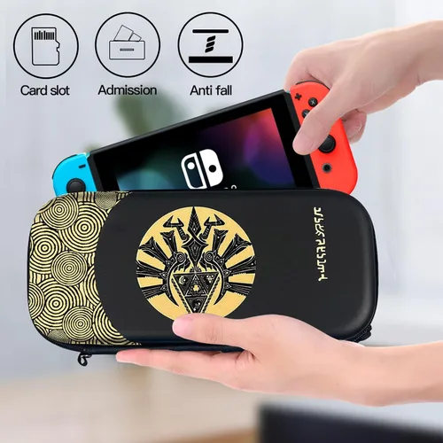 Vista 2 de Carrying Case for SwitchSwitch OLED Compatible with Zelda Tears of The Kingdom, Portable Carry Case for Switch with 4PCS Thumb Grips
