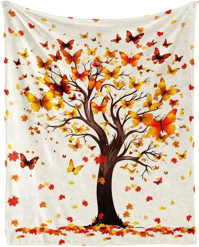 Vista 9 de Manta de mariposa de 40 x 30 pulgadas, franela con temática de mariposas lindas y coloridas, manta suave para siesta en el hogar, oficina