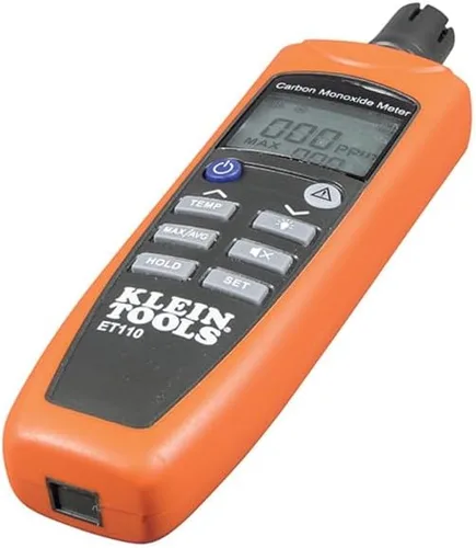 Vista 4 de Medidor de CO ET110 de Klein Tools, comprobador y detector de monóxido de carbono con alarma de límite de exposición, 4 pilas AAA y bolsa