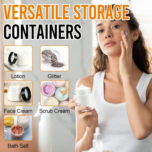 Vista 11 de 60 Pack 4 Oz Plastic Jars with Lids Labels, Cosmetic Jars, Slime Containers