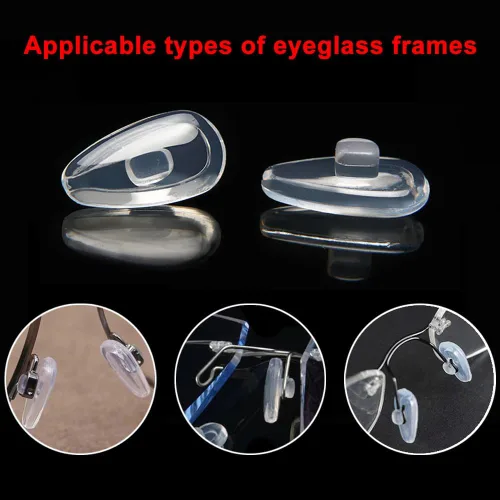 Vista 7 de Mr.ZzjOOj Almohadillas para la nariz para lentes de empuje 6 pares de almohadillas de nariz de silicona suave de 0.591 in para gafas