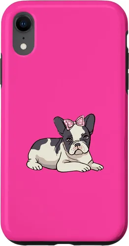 Vista 8 de iPhone 15 Francés Bulldog Francés Perro Cachorro Lindo Arco Mascota Cachorros Amor Caso