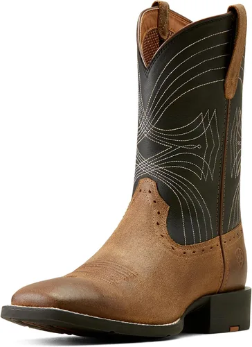 Vista 15 de Ariat Botas vaqueras deportivas Western con punta cuadrada ancha para hombre Marrón desteñido