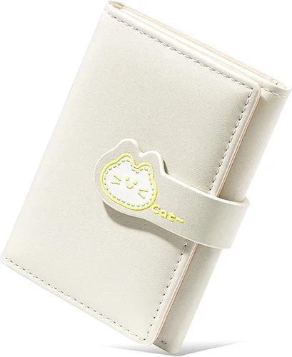 Vista 5 de Bonita cartera plegable de piel sintética con bolsillo para efectivo, ranura para tarjetas, ventana de identificación para mujeres y mujeres