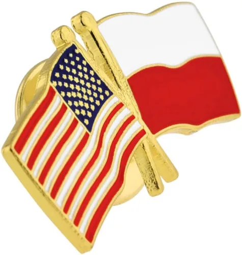 Vista 79 de PinMart Pin de solapa esmaltado con bandera de la amistad cruzada de Estados Unidos y el mundo