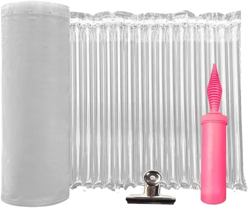 Vista 9 de Rollo de embalaje grande de 15.8 pulgadas x 164 pies, material de embalaje inflable, rollo de burbujas con bomba gratis, columna de aire