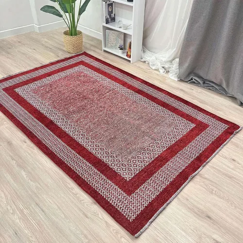 Vista 5 de Alfombra de algodón lavable de 4 x 6 pulgadas, color rojo burdeos, para sala de estar, dormitorio, cocina