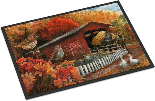 Vista 42 de Caroline's Treasures PTW2009MAT - Felpudo de calabaza y hojas de otoño, 18 x 27 pulgadas, tapete para puerta delantera, interior y exterior