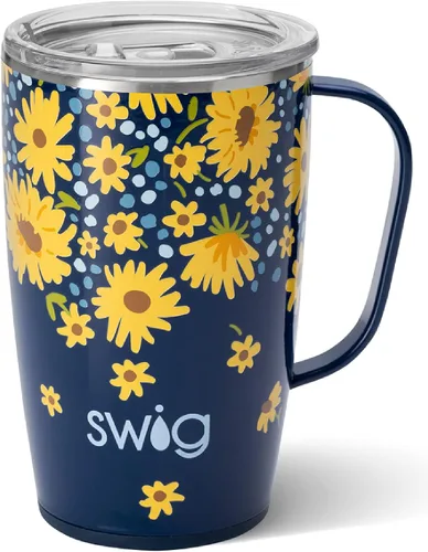 Vista 45 de Swig Life Taza de Viaje de 18 oz, Vaso Aislante con Asa y Tapa, Taza de Café de Viaje, Compatible con Portavasos, Acero Inoxidable, Vaso de 18 oz