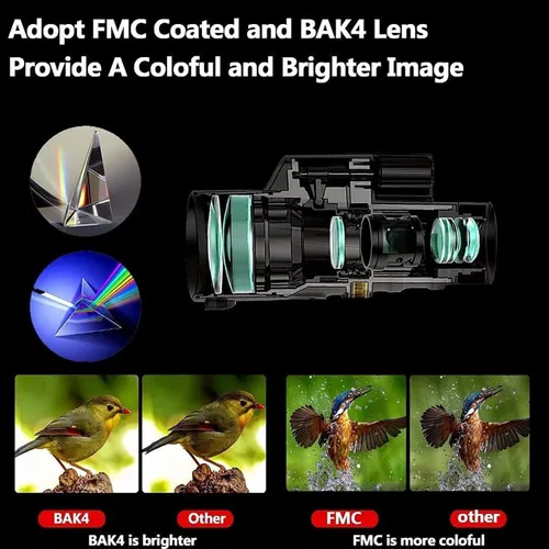 Vista 4 de Monocular Binoculars, monocular Telescope, Cell Phone monocular, Adult Zoom 12x50 HD with Cell Phone Holder Tripod for Hiking Bird Watching