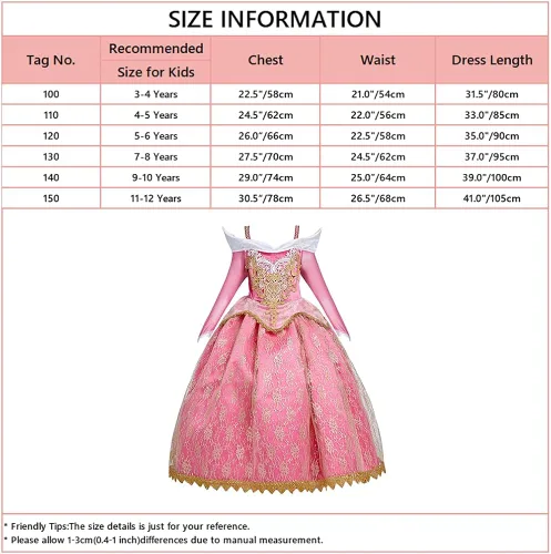 Vista 6 de REXREII Disfraz de princesa para niñas disfraz de belleza para dormir disfraz de Halloween cosplay Navidad fiesta de cumpleaños accesorios