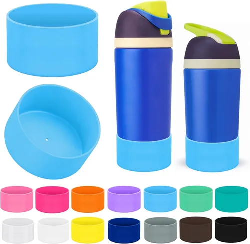 Vista 13 de 2 botas protectoras de silicona compatibles con Owala Kids de 16 onzas y 14 onzas, accesorios para 12 onzas, antideslizantes, resistentes a