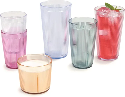 Vista 6 de Carlisle Crystalon - Vasos apilables - Colección SAN., Azul, 1