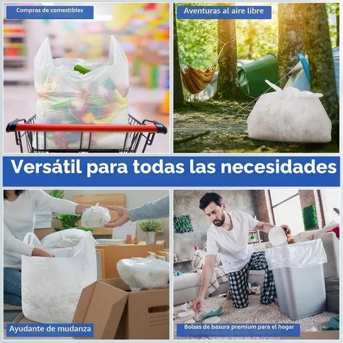 Vista 6 de AmazingSpark - Paquete de 200 bolsas de compras pequeñas, 12 x 8 x 4 Blanco