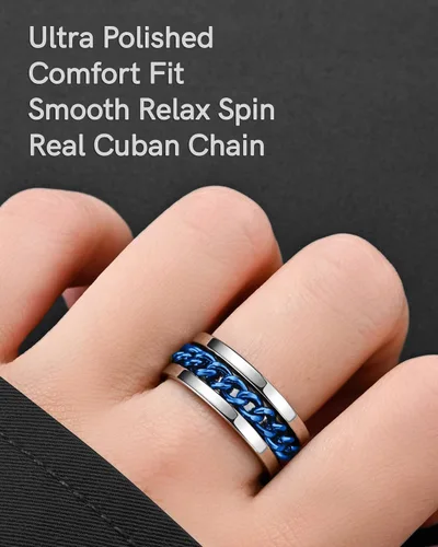 Vista 64 de King Ring 8mm Spinner Ring – Fidget Ring for Men & Women – Designed in USA
