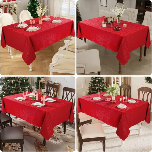 Vista 7 de Smiry Mantel Rectangular, Manteles de Vinilo Impermeables de Servicio Pesado, Cubierta de Mesa Limpiable y Lavable para Cocina y Comedor