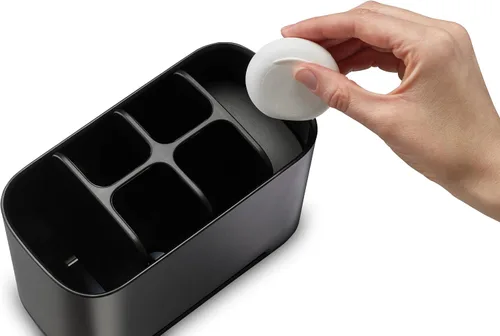 Vista 3 de Joseph Joseph Easy-Store - Soporte para cepillo de dientes, organizador de almacenamiento para baño, grande, negro mate