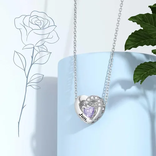 Vista 34 de SEVENWELL Dijes de piedra natal con flor grabada para el mes de nacimiento, pulsera de plata de ley 925, feliz cumpleaños para mujer