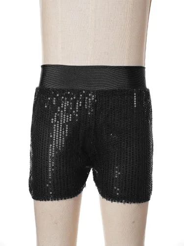 Vista 3 de Pantalones cortos de ballet para niñas y niños con lentejuelas con purpurina, hip hop, jazz, ballet, baile, yoga, gimnasio, pantalones cortos