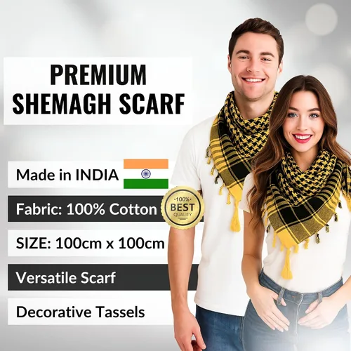 Vista 48 de LOVARZI Shemagh Cottons Arab Keffiyeh - Bufanda militar táctica para cabeza y cuello