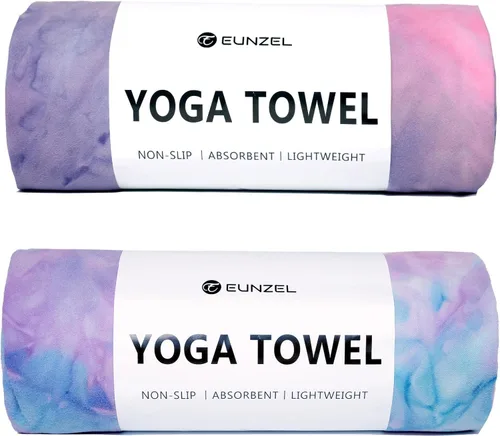 Vista 18 de Eunzel Toalla de yoga caliente antideslizante para esterilla de yoga, toalla absorbente de sudor para yoga caliente, pilates y entrenamiento, 72 x