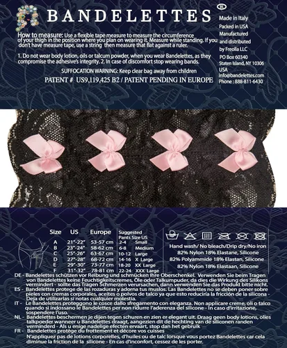 Vista 3 de Bandelettes Bandas elásticas patentadas originales para muslos antirozaduras Negro Ltd