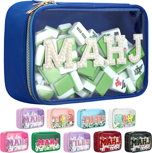 Vista 9 de Bolsa Mahjong American Mahjong Case impermeable, marrón tartán, Mahj Tartán marrón