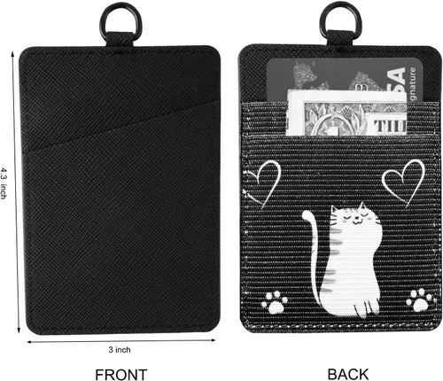 Vista 2 de Cartera elástica para tarjetas, cartera delgada vertical para tarjetas de crédito, cartera minimalista con bolsillo frontal para mujeres y hombres