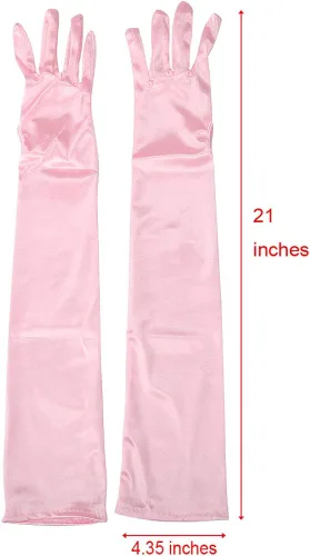 Vista 2 de Xuhan 15" 21" Long Flapper Evening Opera Satin Gloves for Women Elbow Length 1920s