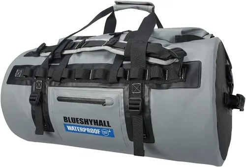 Vista 8 de Blueshyhall Mochila seca impermeable de 32 L, bolsa de almacenamiento enrollable para viajes, kayak, rafting, barco, pesca, campamento, color negro