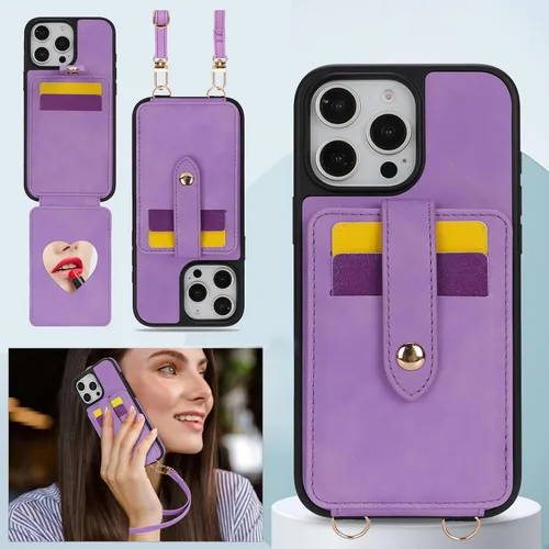 Vista 71 de Dteck Funda para iPhone 16 de 6.1 pulgadas 2024, funda de piel sintética con cierre de botón magnético, ranuras para tarjetas de crédito, función