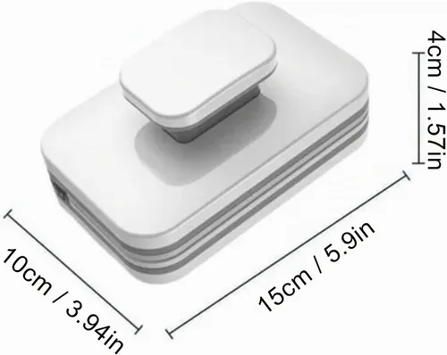 Vista 2 de Limpiador magnético de ventanas de doble cara, mango grande, herramienta de limpieza de ventanas de plástico de alta resistencia para gafas de 3 a