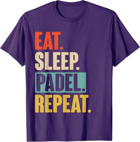 Vista 64 de Eat Sleep Padel Repeat - Camiseta de pádel retro vintage, Negro