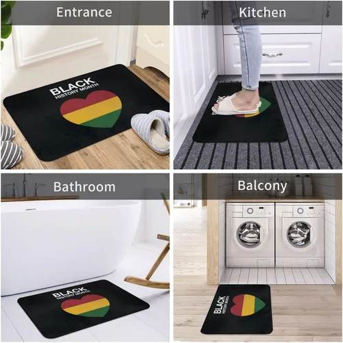 Vista 7 de Tapete antideslizante para puerta del mes de la historia negra, tapete decorativo para entrada, dormitorio, baño, exterior, interior, 16 x 24