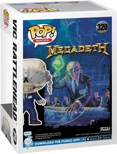 Vista 3 de POP Rocks: [Megadeath] - Figura de vinilo Vic Rattlehead Funko (empaquetada con funda protectora de caja compatible), multicolor, 3.75 pulgadas