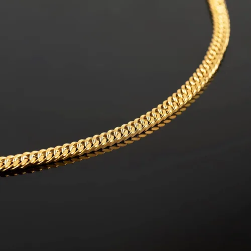 Vista 4 de YOUBEIYEE Cadenas de acero inoxidable de 16.4 pies para hacer joyas, rollo de cadena cubana chapado en oro con cierre de langosta para pulseras Oro
