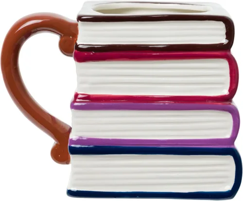 Vista 3 de Silver Buffalo Harry Potter Book Stack - Taza de cerámica esculpida en 3D, 20 onzas