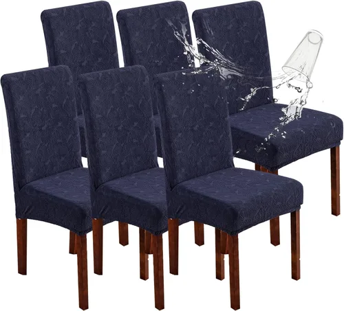 Vista 47 de Fundas impermeables para sillas de comedor, fundas elásticas para sillas Parsons, para comedor, cocina, funda protectora para silla de comedor
