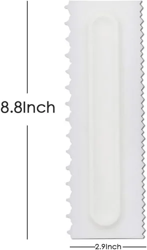 Vista 2 de Mwellewm 4 unids/set de raspador de pastel decoración de plástico diente de sierra peine mousse mantequilla crema pastel herramientas de borde