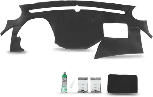 Vista 12 de PIT66 Cubierta de bisel de tablero TPE negra compatible con Buick Apollo/Olds Omega 1972-1974 Compatible con Chevy Chevy II/Chevy Nova 1969-1974