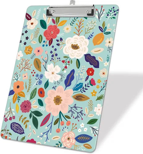 Vista 18 de Portapapeles de plástico A4, lindo portapapeles con clip tamaño carta estándar 9 x 12.5 pulgadas, decorativo para oficina para estudiantes, mujeres