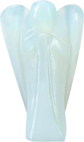 Vista 25 de Crocon Figura curativa de ángel de bolsillo de siete chakras, cristales de ángel de la guarda tallados a mano para energía positiva, mini estatua