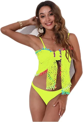 Vista 17 de Vestido cruzado de gasa transparente para mujer, para cubrir el bikini