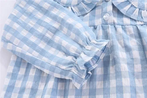 Vista 5 de Mud Kingdom Conjunto de pijama Boutique para niñas y niños, ropa de dormir de manga larga con cuello